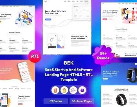 Bek – Saas & Software HTML5 + RTL Template