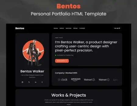 Bentos – Personal Portfolio HTML Template