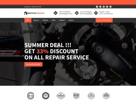Bicycle Fix – Maintenance Shop Template