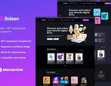 Bidzen – NFT Marketplace React NextJS Template