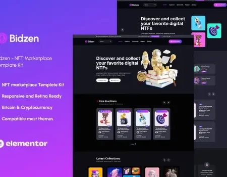 Bidzen – NFT Sales Elementor Template Kit