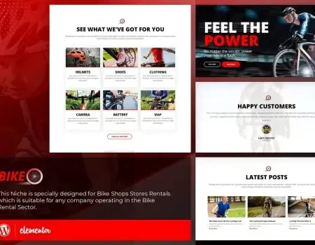 Bikeo – Cycling Club Elementor Template Kit