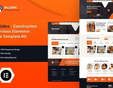 Billdins – Construction Services Elemenor Pro Template Kit