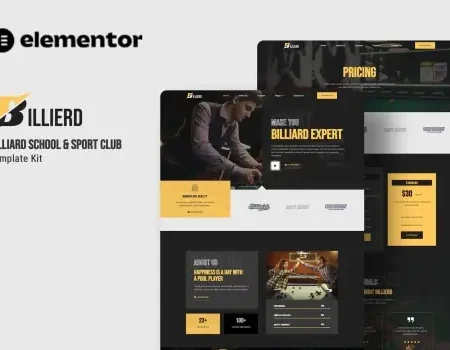 Billierd – Billiard School & Sport Club Elementor Template Kit