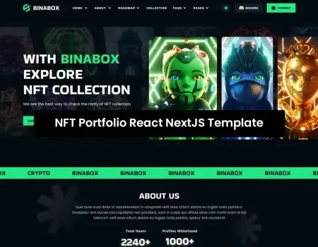 Binabox – NFT Portfolio React NextJS Template