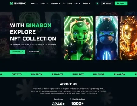 Binabox – NFT Portfolio React Template