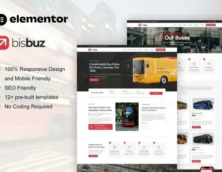 BisBuz – Bus Charter Service & Rental Elementor Pro Template Kit