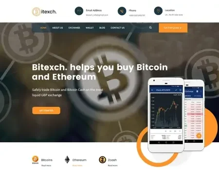 Bitexch Digital Currency and Bitcoins HTML Template