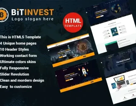 Bitinvest – Bitcoin Crypto Currency Template