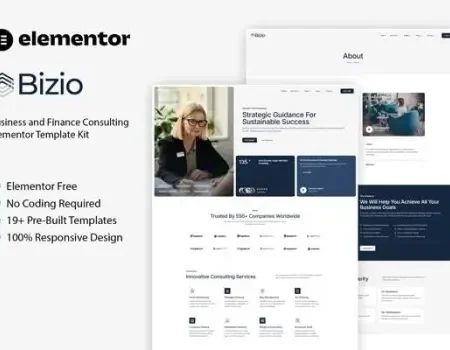 Bizio – Business and Finance Consulting Elementor Template Kit