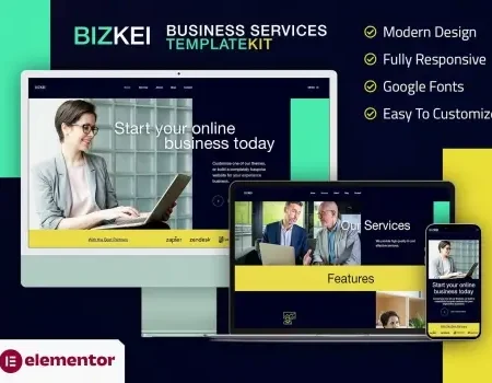 Bizkei | Business & Services Elementor Template Kit