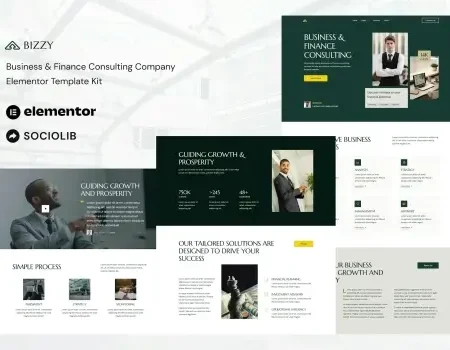 Bizzy – Business & Finance Consulting Company Elementor Template Kit