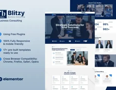 Blitzy – Business Consulting Elementor Template Kit