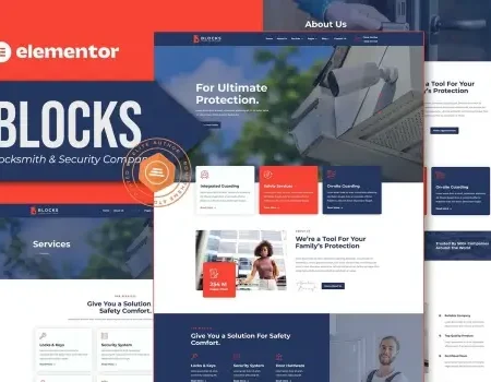 Blocks – Locksmith & Security Company Elementor Template Kit