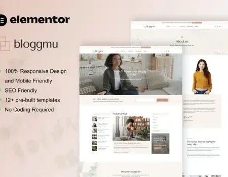 Bloggmu – Feminine Blog Elementor Template Kit