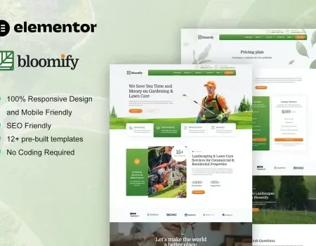 Bloomify – Gardening & Landscape Service Elementor Template Kit