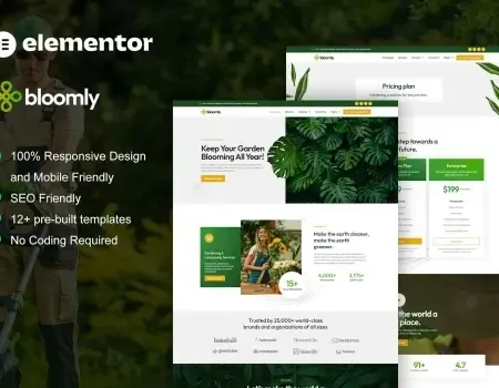 Bloomly – Landscape & Gardening Service Elementor Pro Template Kit