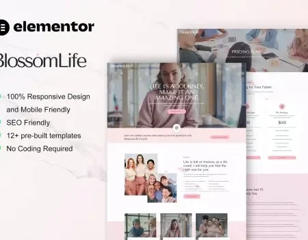 BlossomLife – Woman Life Coach & Consulting Elementor Template Kit