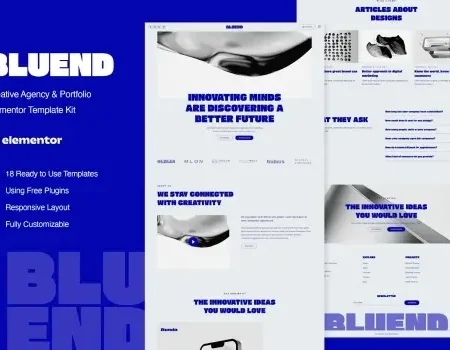 Bluend – Creative Agency & Portfolio Elementor Template Kit