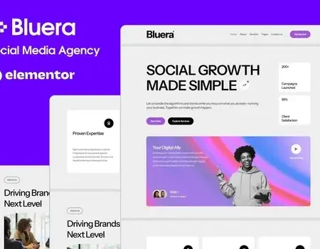 Bluera – Social Media Agency Elementor Template Kit