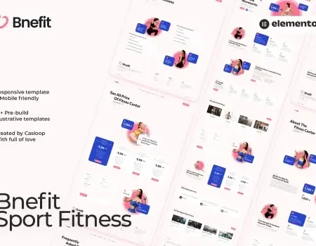 Bnefit – Gym & Fitness Center Elementor Template Kit