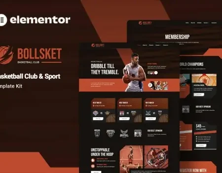 Bollsket – Basketball Club & Sport Elementor Template Kit
