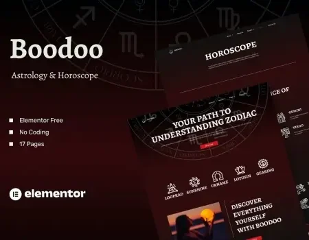 Boodoo – Astrology & Horoscope Elementor Template Kit