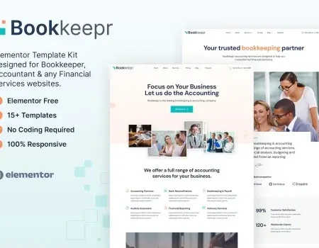 BookKeepr – Bookkeeping & Accounting Service Elementor Template Kit