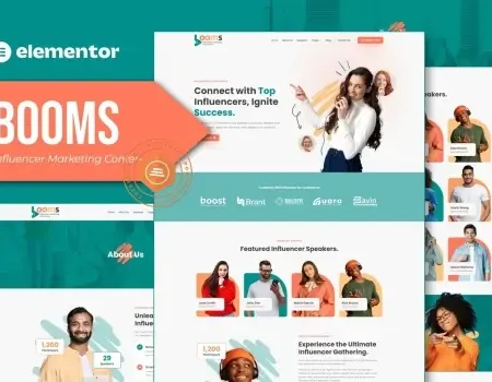 Booms – Influencer Marketing Conference Elementor Template Kit