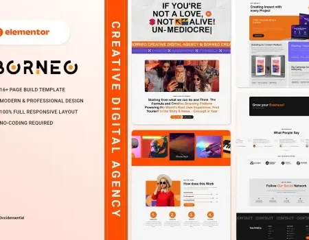 Borneo – Creative Digital Agency Elementor Template Kit