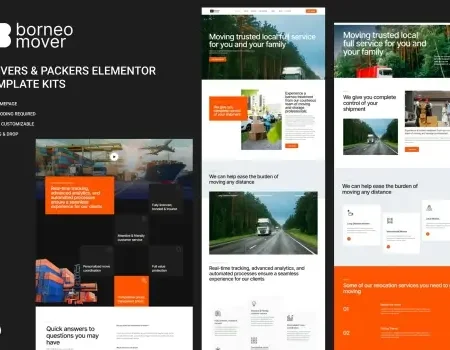 Borneo – Movers & Packers Elementor Pro Template Kit