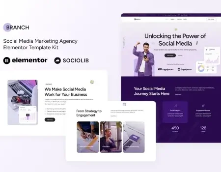 Branch – Social Media Marketing Agency Elementor Template Kit