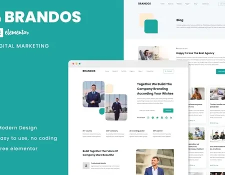 Brandos – Digital Marketing Elementor Template Kit