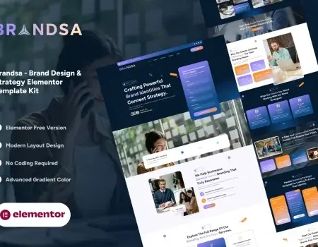 Brandsa – Brand Design & Strategy Elementor Template Kit
