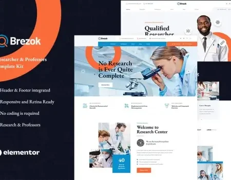 Brezok – Academic Research & STEM Elementor Template Kit