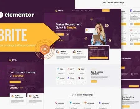 Brite – Job Listing & Recruitment Elementor Template Kit