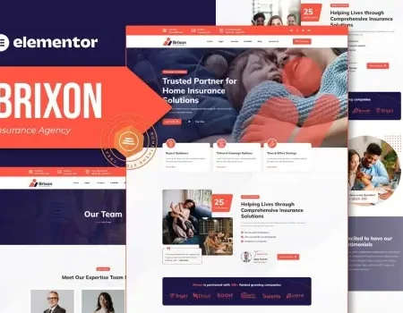 Brixon – Insurance Agency Elementor Template Kit