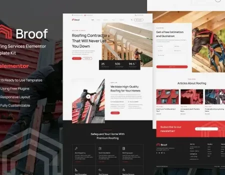 Broof – Roofing Services Elementor Template Kit