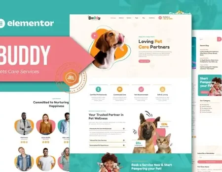 Buddy – Pet Care Services Elementor Template Kit