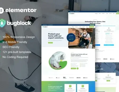 BugBlock – Pest Control Service Elementor Template Kit