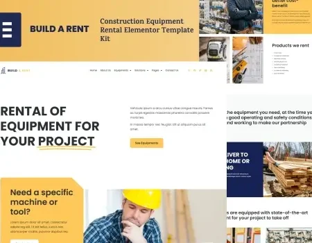 Build-A-Rent – Construction Equipment Rental Elementor Template Kit
