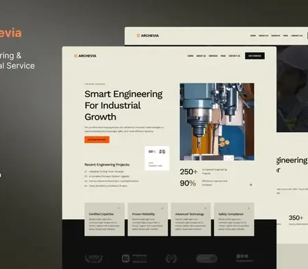 Archevia - Engineering & Industrial Service Website Elementor Kit