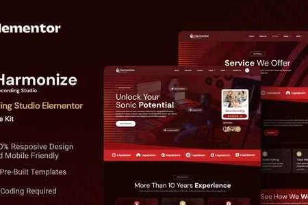 Harmonize Recording Studio Elementor Kit