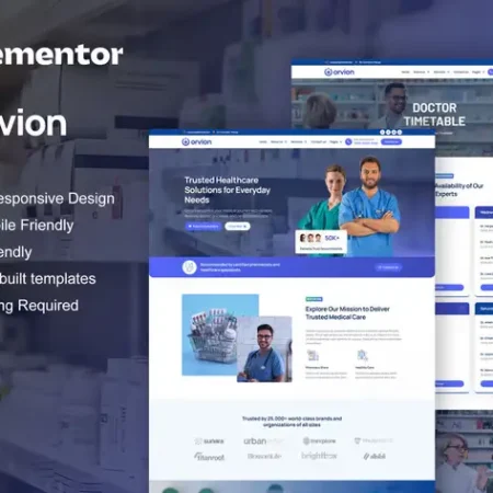 Orvion - Pharmacy & Medical Service Elementor Pro Template Kit
