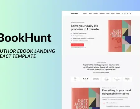 Bookhunt – Author eBook Landing React Template