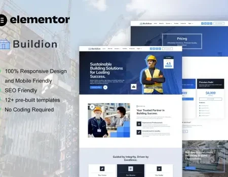 Buildion – Construction & Building Service Elementor Pro Template Kit