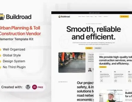 Buildroad – Urban Planning & Toll Contractor Elementor Template Kit