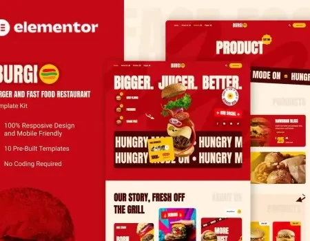 Burgio – Burger & Fast Food Restaurant Elementor Template Kit