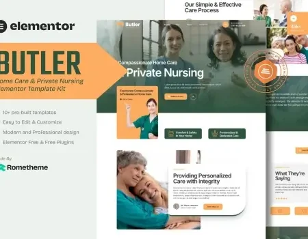 Butler – Home Care & Private Nursing Elementor Template Kit