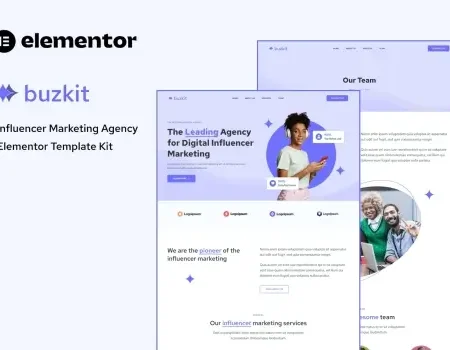 Buzkit – Influencer Marketing Agency Elementor Template Kit